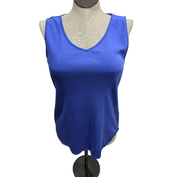 Chico's Tops - Chico's Women's Tank Top Size 2=L Blue V-Neck Sleeveless